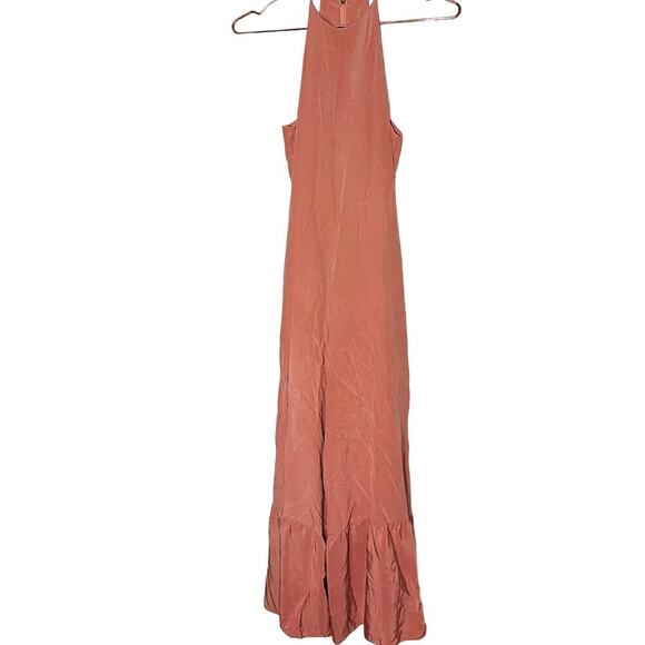 TIBI Women's Light Pink 100% Silk Ruffle Sleeveless Wide Leg Jumpsuit Size 0 - Picture 5 of 13